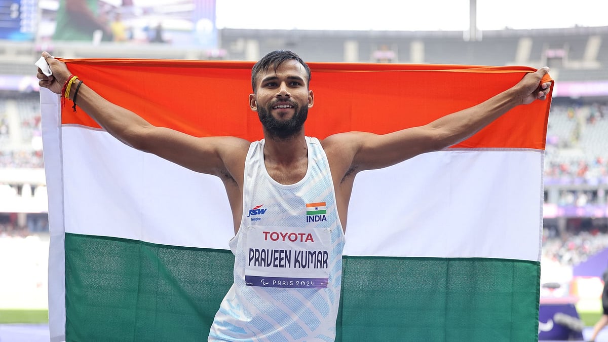 File  : India's high jumper Praveen Kumar at Paris Paralympics 2024.